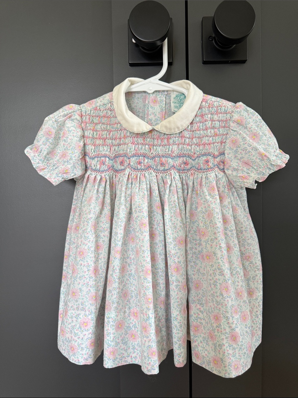 Alison Scott Girls Vintage Smocked Floral Dress
